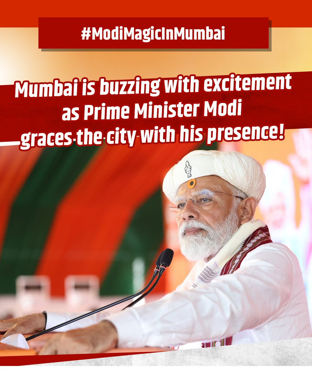 #ModiMajicinMumbai 
Proud moment for Mumbaikars to meet their parivar pramukh. Abki baar 400 paar. Thank you Modi ji for gracing our city with your presence.
@narendramodi
@AmitShahOffice 
@PiyushGoyal 
@BJPMMMumbai 
@manishaBJP