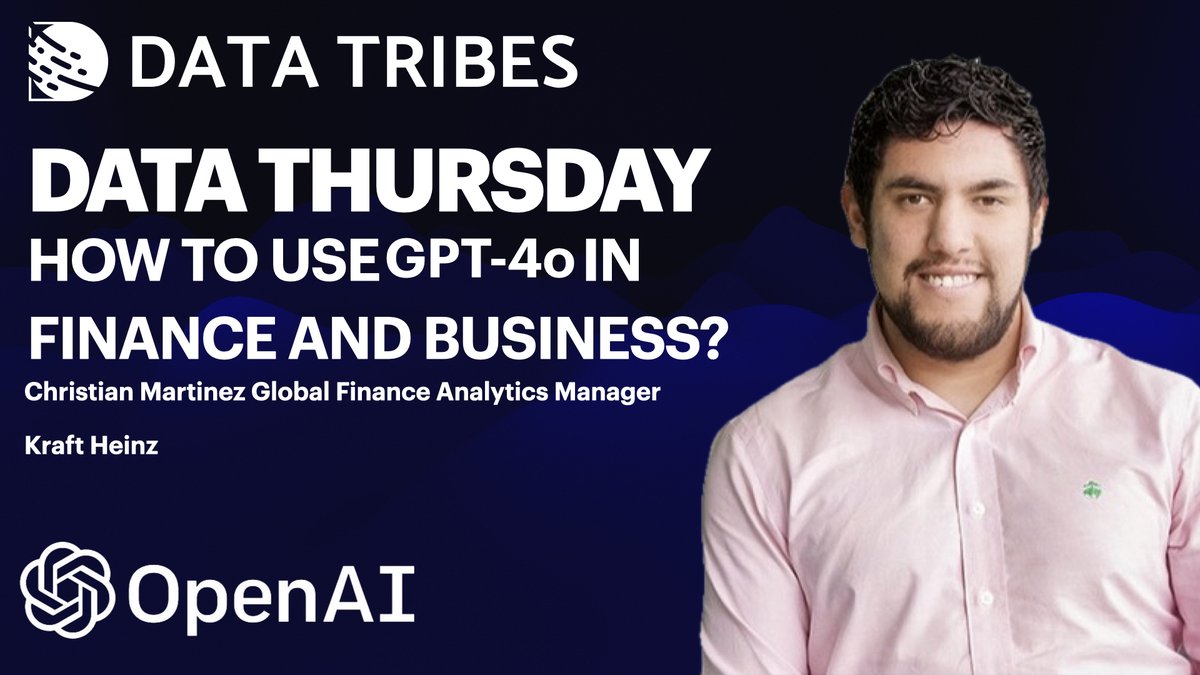 🤓 Mark Your Calendars, Data Thursday is Back! 🤓 Data Thursday: 🤖 #GPT4o Edition for Finance with Christian Martinez 🚀 📅 May 30th at B. Amsterdam! Join us to dive into the ocean of data with the Global Finance Analytics Manager at Kraft Heinz! meetup.com/data-thursday/…