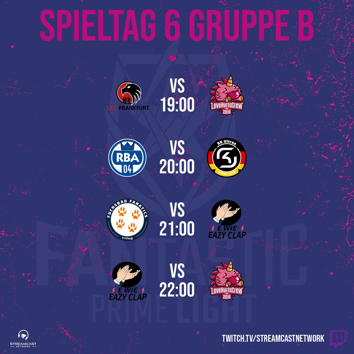 Ein Langer Spieltag steht an mit Playoff Battles all around einem Nachholspiel und dem El Classico der FPL wer da nicht einschaltet ist selber schuld. 
Gecastet wird heute von  Süßmaus <a href="/Hensch10/">Hensch</a> und Castinglegende <a href="/castingBanana/">Anna 🍌</a> 

🇩🇪 twitch.tv/streamcastnetw…