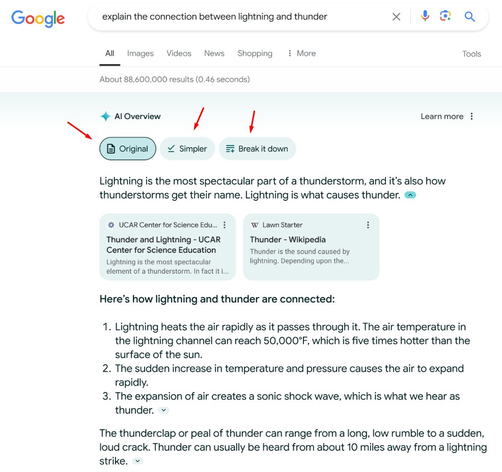 And just adding to the complexity of tracking AI overviews, meet two new options rolling out soon, 'Simpler' and 'Break it down'. Good luck tracking the differences when you show up in the overview :) -> 'You will be able to adjust your AI Overview in Google Search through Google