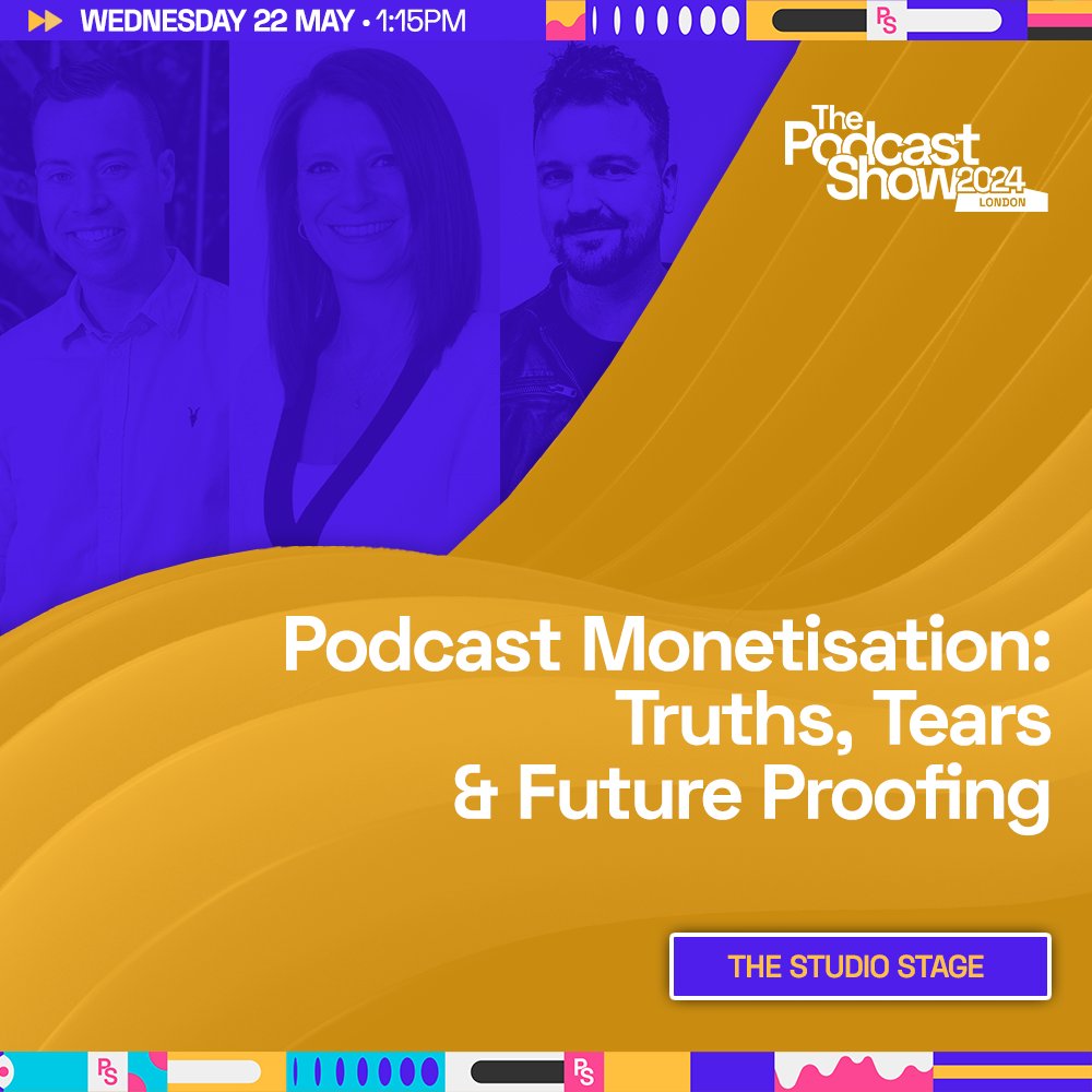 In addition to my solo talk next week at @PodcastShowLDN, I'll also be running a panel called 'Podcast Monetisation: Truths, Tears & Future Proofing' featuring Sarah Ray from @global and @JordanHarbinger - it's going to be a DOOZY. 1:15pm on Wednesday next week.