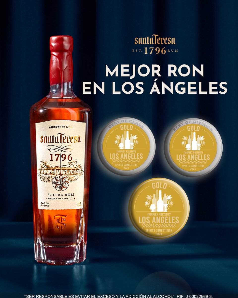 rontravelve's tweet photo. @RonSantaTeresa 1796 fue premiado con tres medallas en "Los Angeles International Spirits Competition"  🏅🏅🏅🇺🇸 
Celebra con un Cojonudo, el ron súper premium más premiado del mundo 🥃 #rontravelvzla https://t.co/fNaHU5pTxb