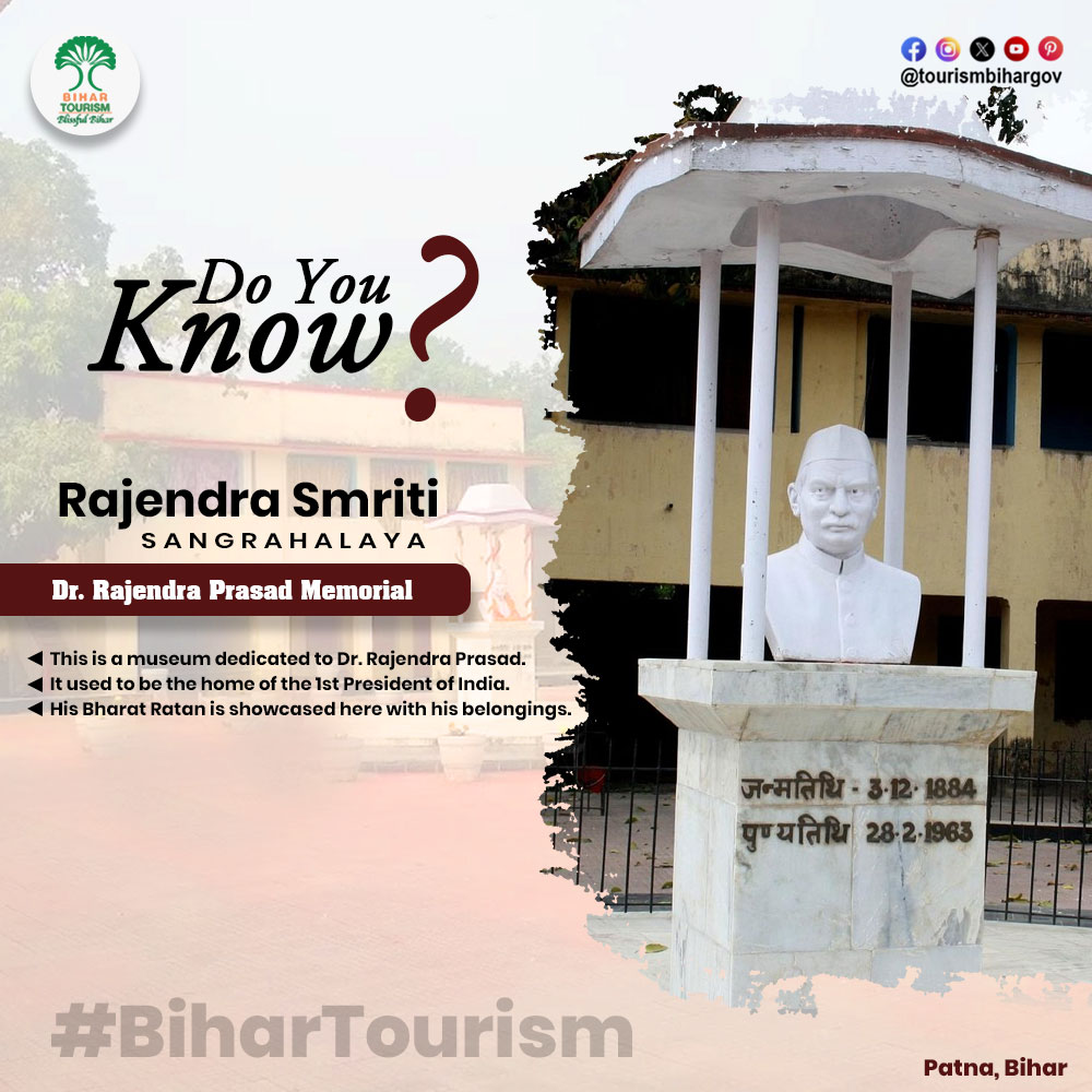 Do you know these facts about Dr. Rajendra Smriti Sangrahalaya ?
.
.
.
#Bihar #dekhoapnadesh #bihartourism #BlissfulBihar #explorebihar #incredibleindia #mustvisit
.
.
.
@tourismgoi @incredibleindia @biharfoundation @AbhaySinghIAS