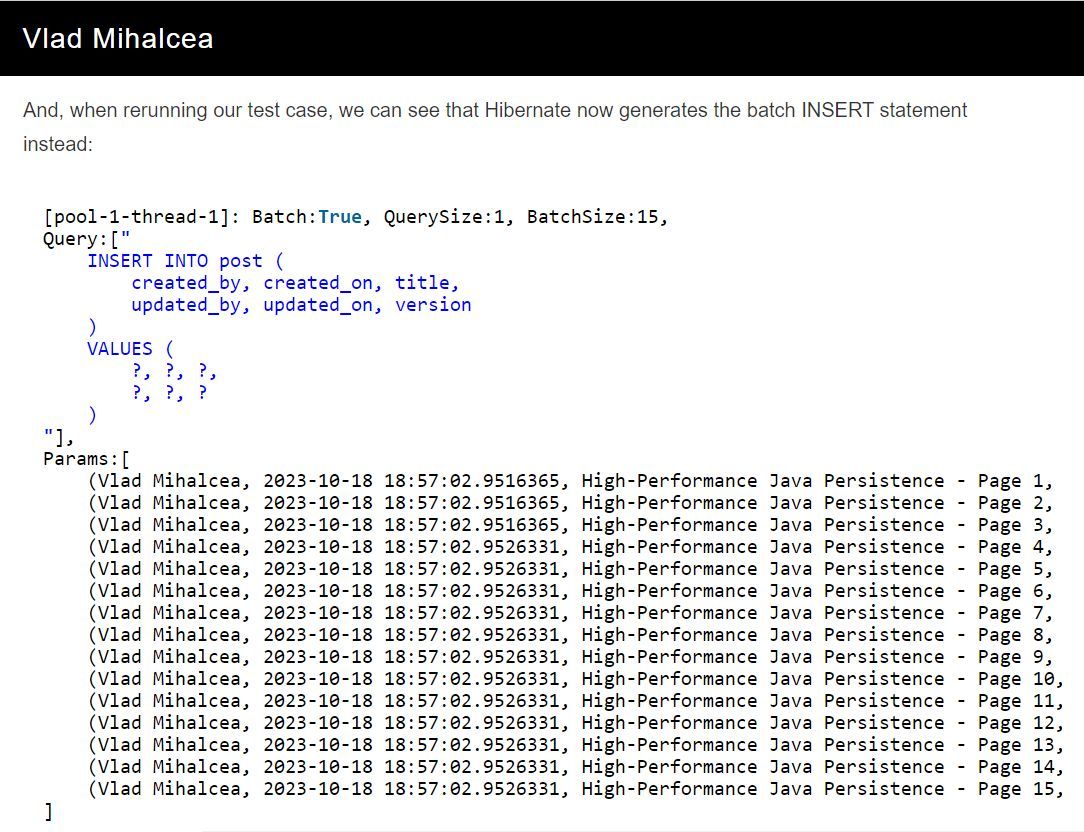 How to batch INSERT statements with MySQL and Hibernate vladmihalcea.com/batch-insert-m…