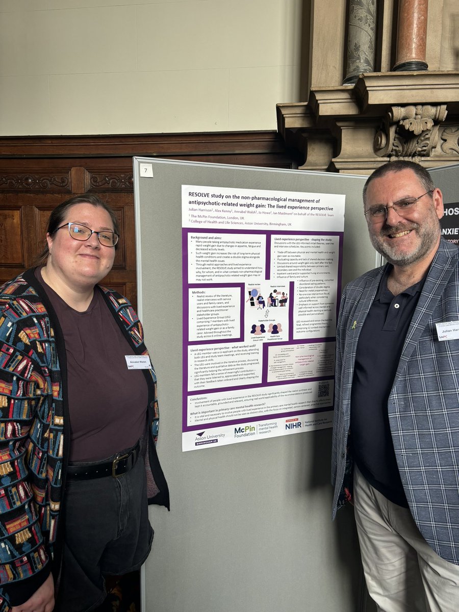 Great poster from @awalsh9890 and Julian @McPinFoundation presented @sapcacuk Mental Health Conference #RESOLVE @PharMED_ @DrJoHowe …maticreviewsjournal.biomedcentral.com/articles/10.11…