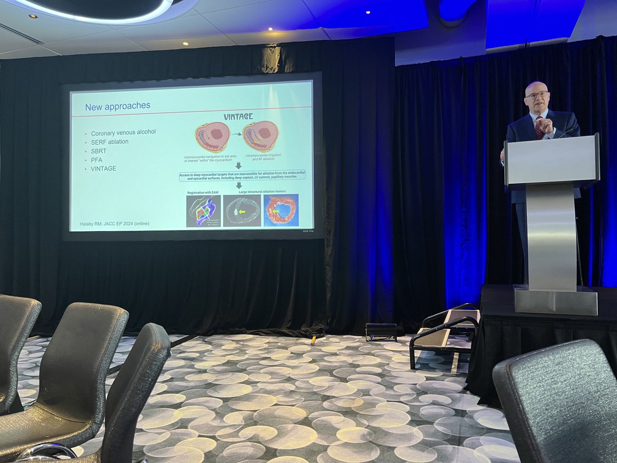 David Callans presents at 2024 Stanford Biodesign New Arrhythmia Technologies Retreat in Boston about novel approaches for deep septal VT