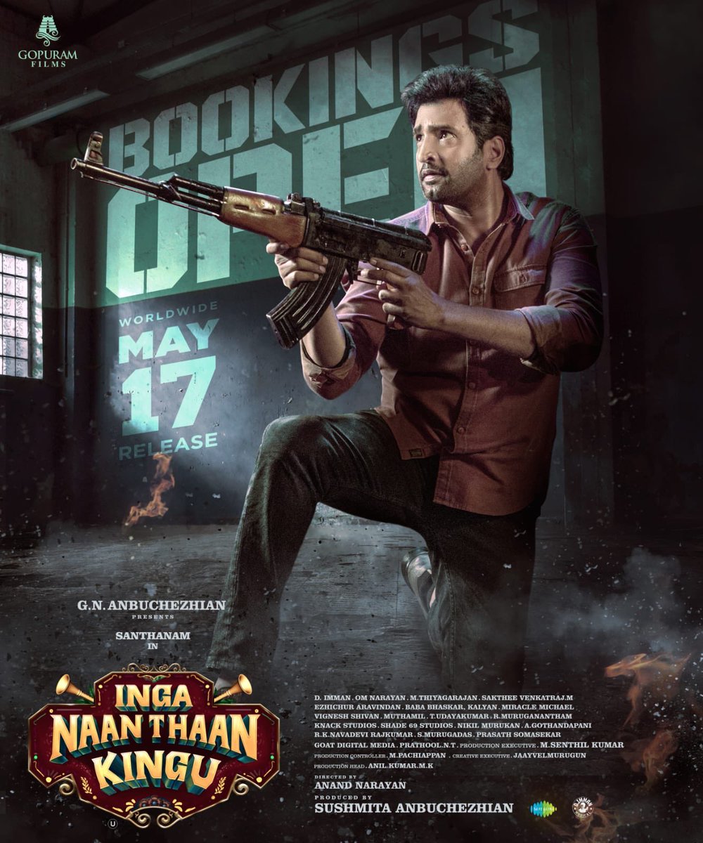 #Santhanam’s #IngaNaanThaanKingu Tamilnadu advance presale gross is approx ₹8,28,450 (₹8.28 L) and in cinemas worldwide from May 17th Friday.