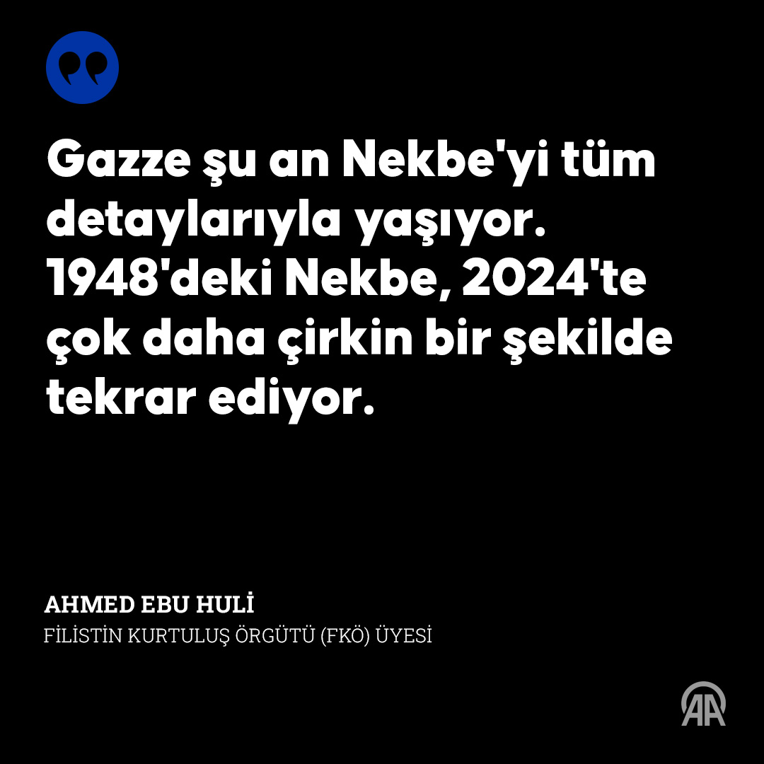 Filistin Kurtuluş Örgütü yetkilisi Ebu Huli, İsrail'in 7 Ekim sonrası Gazze'yi işgali ve Nekbe hakkında AA'ya konuştu v.aa.com.tr/3219761