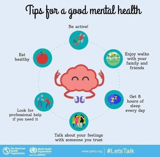Practice these tips for good mental health: 🏋️‍♂️ Exercise regularly 🍲 Eat healthy 😴 Get adequate sleep 🍺 Limit your alcohol intake 🗣 Talk about your feelings #MentalHealthMonth
