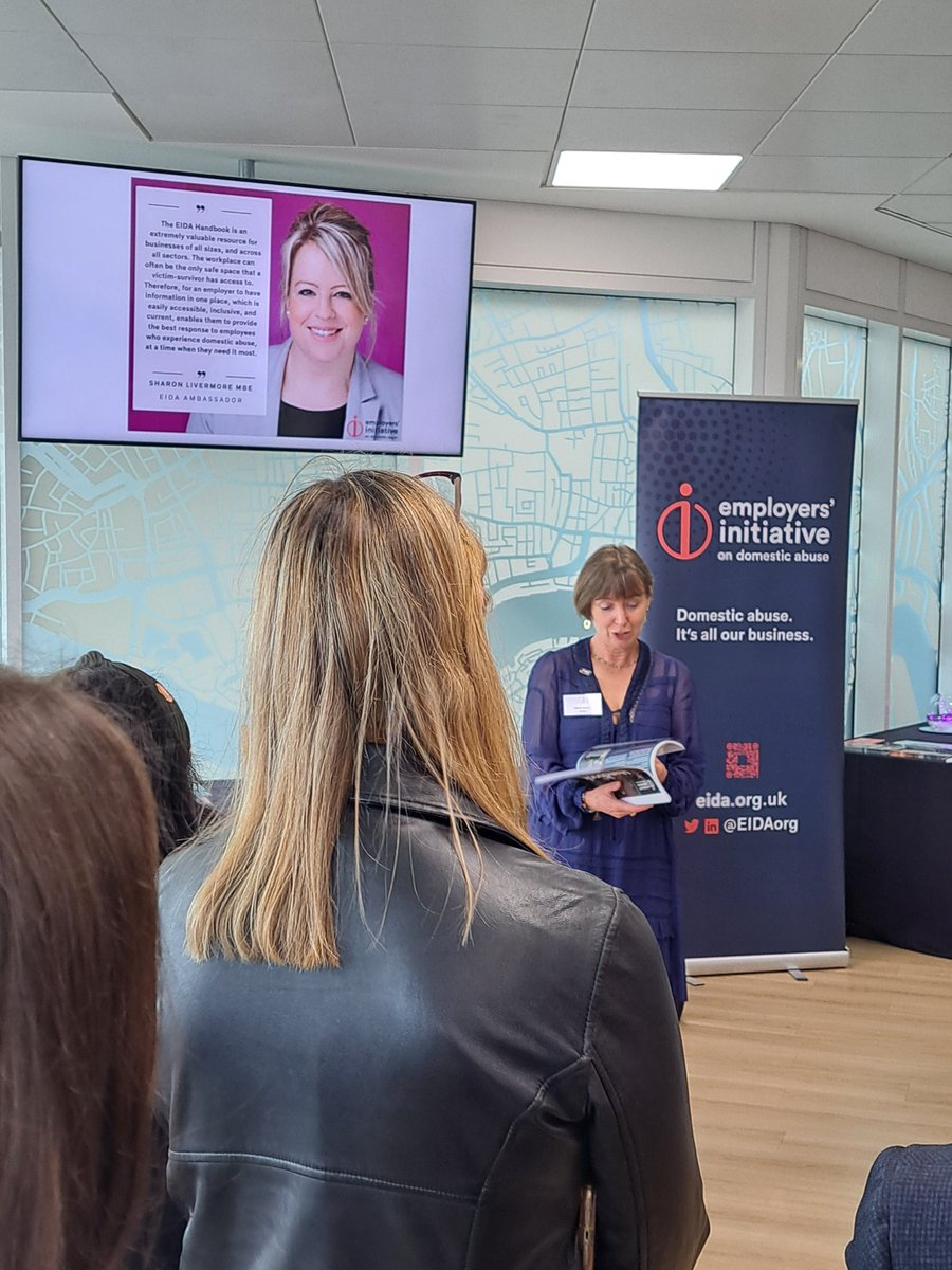 Domestic Abuse Education - Sharon Livermore MBE (@daeducationuk) on Twitter photo Fantastic evening celebrating the launch of <a href="/EIDAorg/">Employers' Initiative on Domestic Abuse</a> Handbook at the <a href="/AVEVAGroup/">AVEVA</a> offices in London🥂
Proud to have contributed to this & have Sharon's Policy - FREE template #DomesticAbuse Policy & Guidance Notes, co-created with EIDA, <a href="/TheHRDept/">The HR Dept</a> & <a href="/DAAllianceUK/">Domestic Abuse Alliance</a> included🙏🏼 Fantastic evening celebrating the launch of <a href="/EIDAorg/">Employers' Initiative on Domestic Abuse</a> Handbook at the <a href="/AVEVAGroup/">AVEVA</a> offices in London🥂
Proud to have contributed to this & have Sharon's Policy - FREE template #DomesticAbuse Policy & Guidance Notes, co-created with EIDA, <a href="/TheHRDept/">The HR Dept</a> & <a href="/DAAllianceUK/">Domestic Abuse Alliance</a> included🙏🏼
