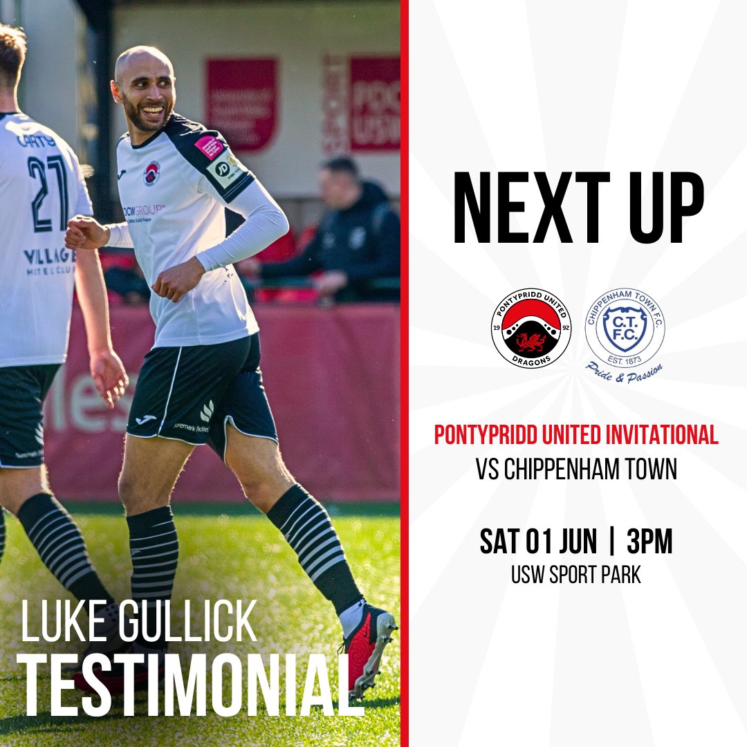 To celebrate 🔟 years of @lukegullick11 at @PontyUnitedM, we are holding a special testimonial match which will feature ex Ponty stars and a @ChipTownFC side consisting of Luke’s former teammates 🤝 Make sure to join us to honour our club legend ❤️ #OneClub #WeAreUnited