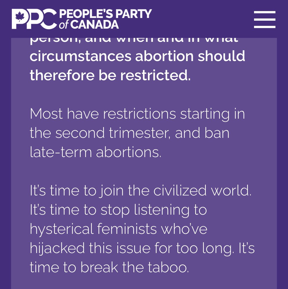 This is the @peoplespca official page.  Hysterical feminists?!?! wtf? I’d tag mad max and ask what’s up, but I’ve been blocked because I call him out on BS like this. The PPC are a joke. #prochoice #womensrights #yourbodyyourchoice