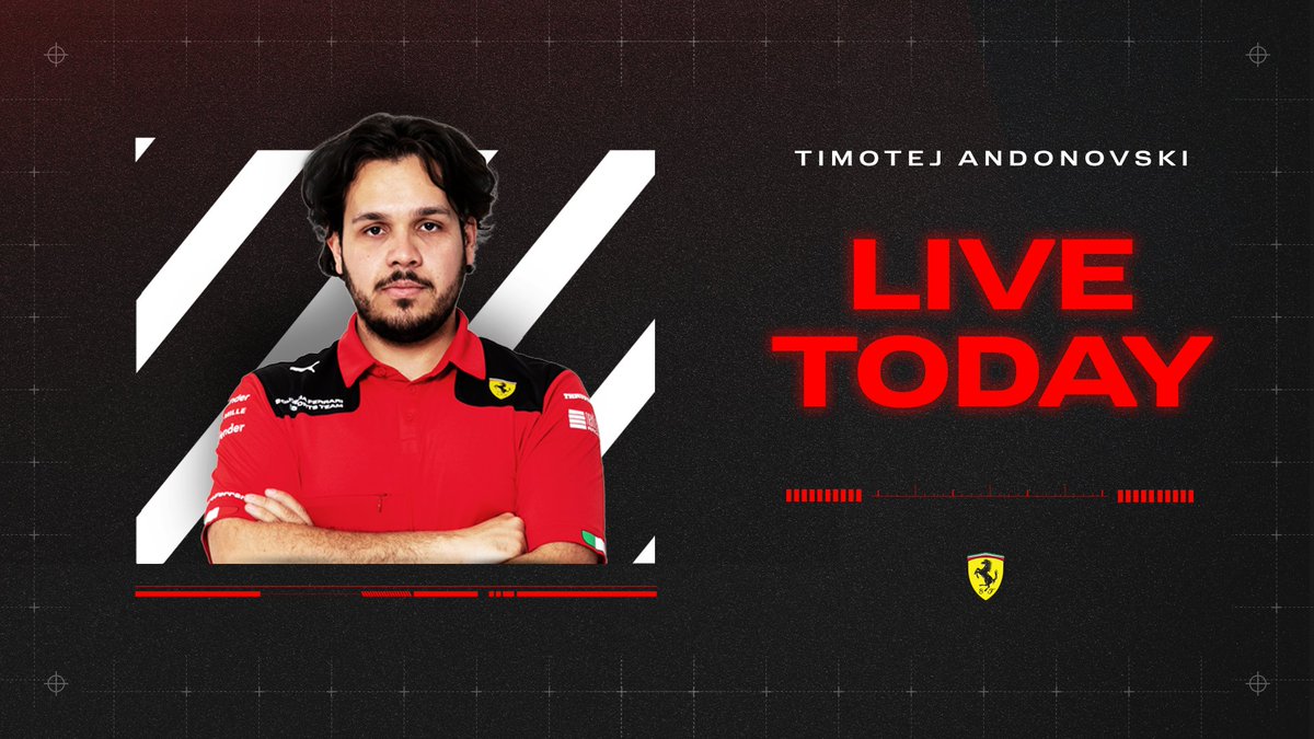 Tune in tonight for Le Mans Ultimate with Timotej Andonovski 👊🎮 ⏰19:30 [CEST] 🔴 twitch.tv/ferrariesports #FerrariEsports