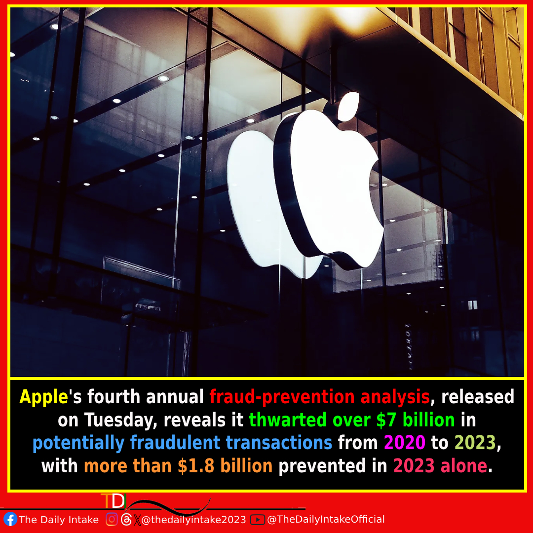 Apple's Anti-Fraud Arsenal: $7B Stopped! 💳🚫 #Apple #iPhone #iPad #iOS #MacOS #MacBook #FraudPrevention #SecurityFirst #AppleProtects #CyberSafety #Cybercrime #CyberSecurity #techforinnovation #TechNews #TechUpdates #TheDailyIntake