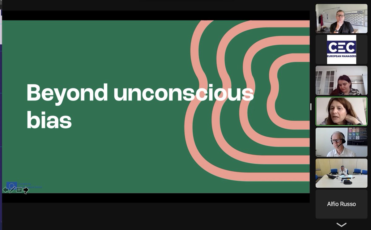 'When we use the word bias, what we mean is that there are some shortcuts and automatic processes that bring us to certain conclusions' Barbara De Micheli (@barbaradmicheli) Stefania Salaris (@s__salaris)

Welcome to the new #Beyunbi webinar!
#UnconsciousBias #UseYourLeadership