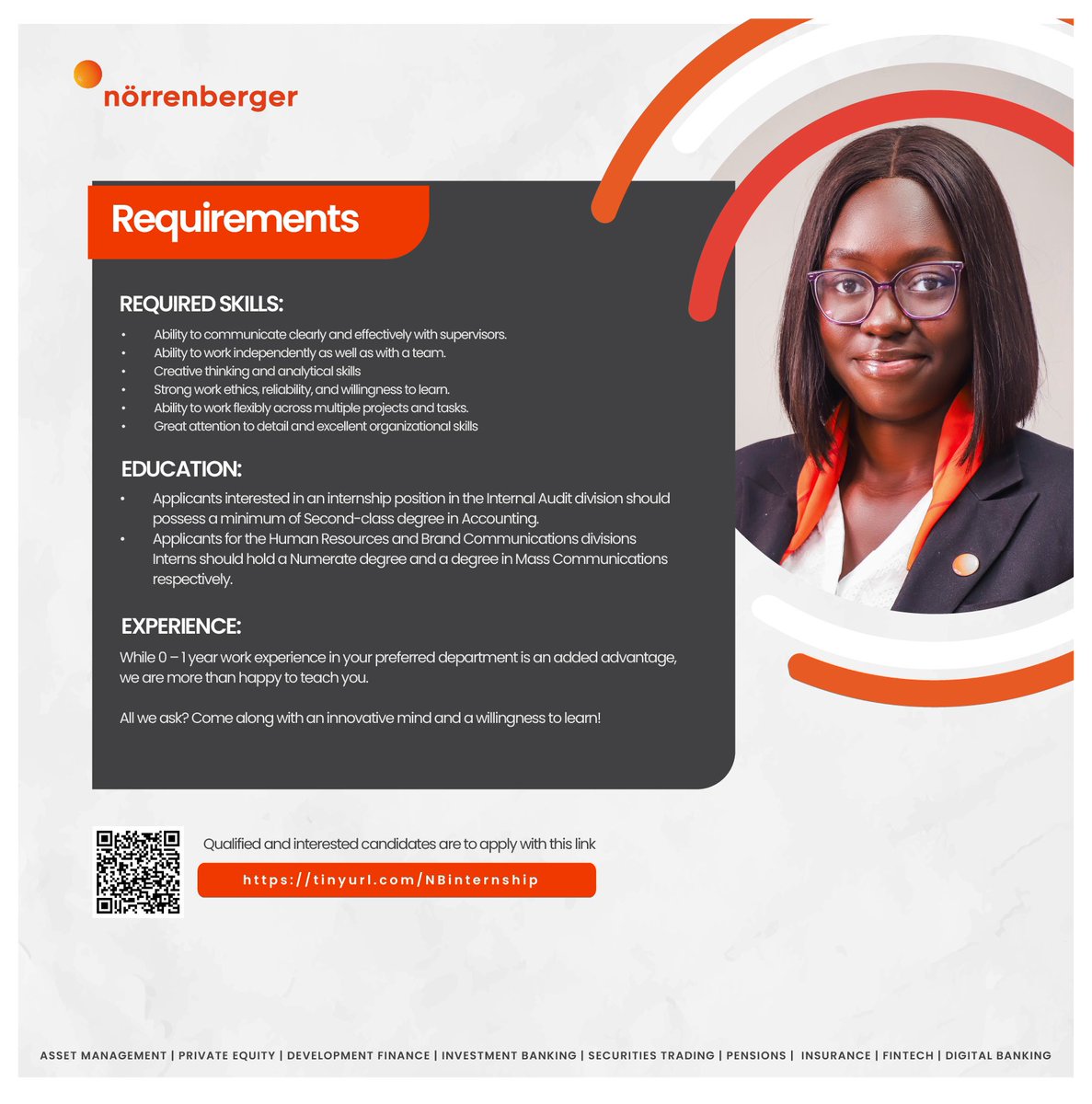 Hello Corper .

Ready to take flight ✈️ on your career?

Then this is an opportunity for you. Calling all stream I and II , Batch A Corps Members to apply for this internship.

Send your CV or resumes by clicking on the link - norrenberger.seamlesshiring.com/h/advanced#/jo…

#Intern #JobAD