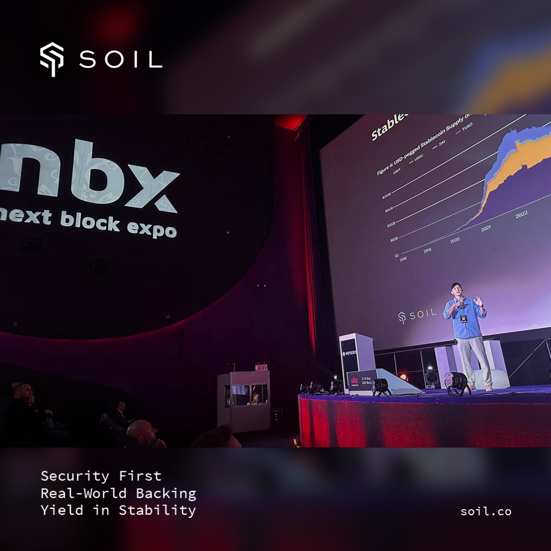 Soil Protocol team is at @nextblockexpo ⛓️ Here is @Nickmotz, CIO at Soil, on stage talking about 'Why Traditional Finance Can't Ignore Blockchain Anymore' 🔈🗨️