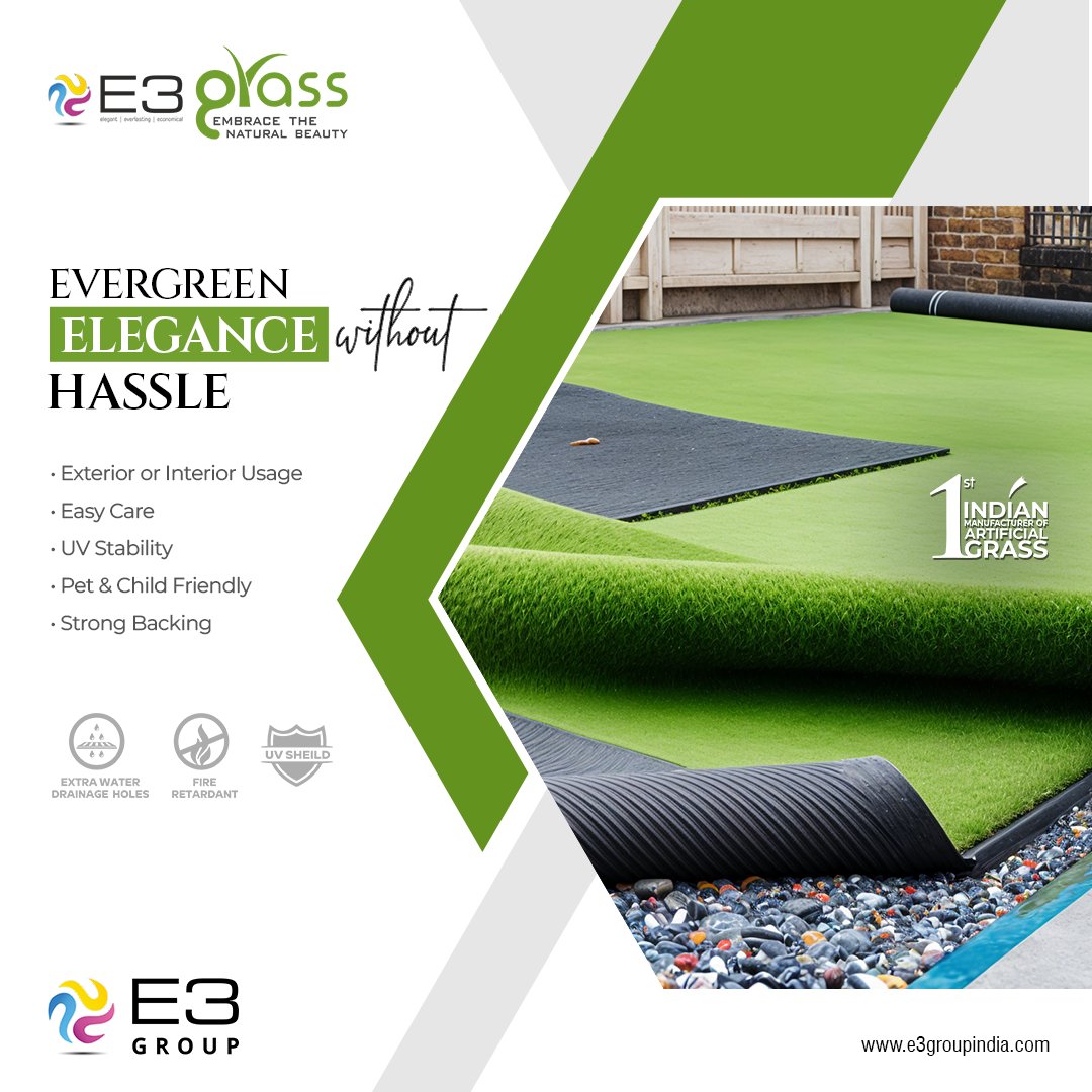 Our artificial decorative grass offers a permanently vibrant, elegant appearance that effortlessly enhances any space, indoors or out.  
#e3group #e3grass #artificialgrass #syntheticgrass #syntheticturf #turf #landscape #landscaping #landscapedesign #artificiallawn #turfgrass