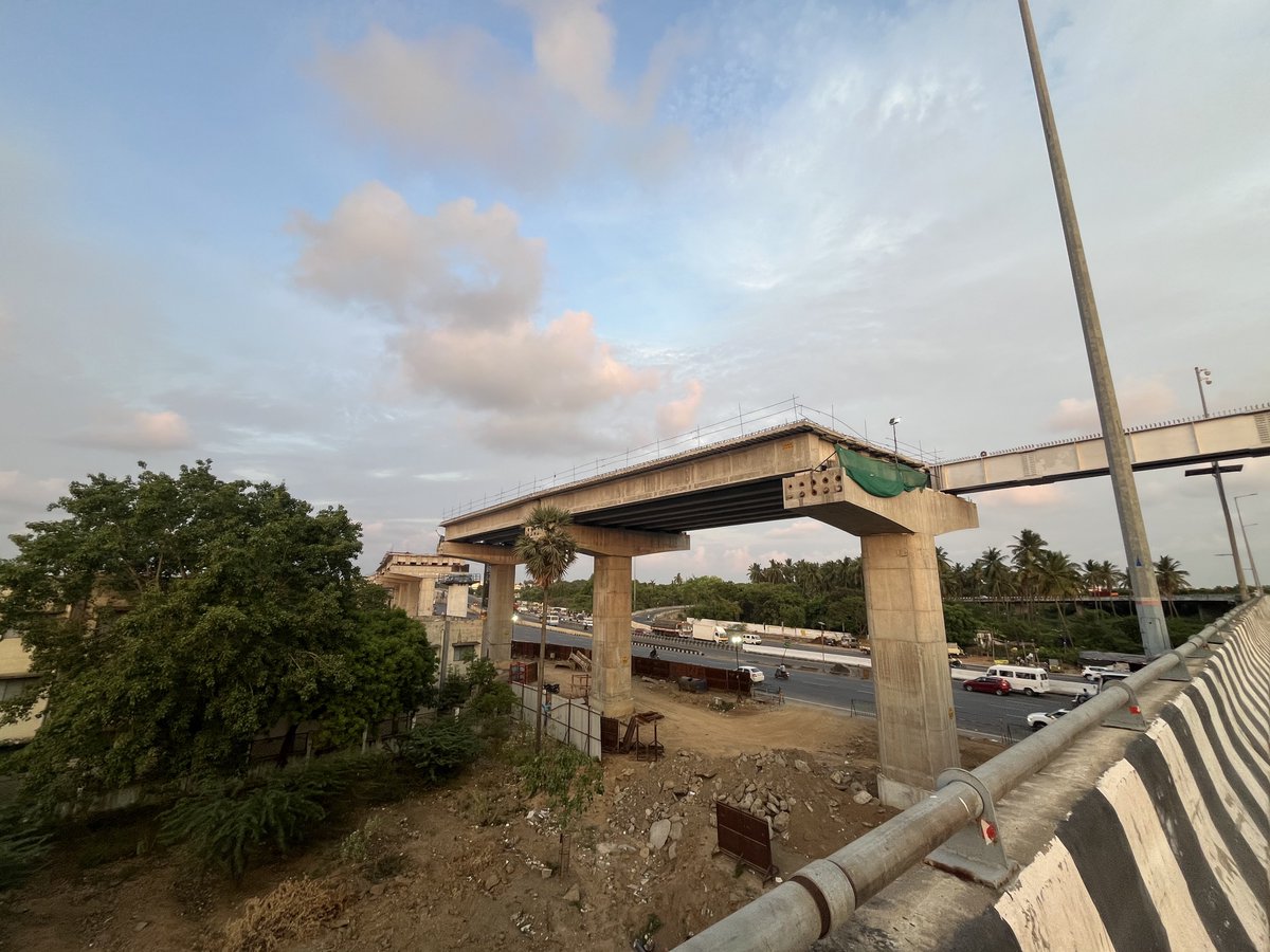 Chennai Metro Ph-2 works near Outer Ring Road at Poonamallee.. #Chennai #Metro Ⓜ️🚊