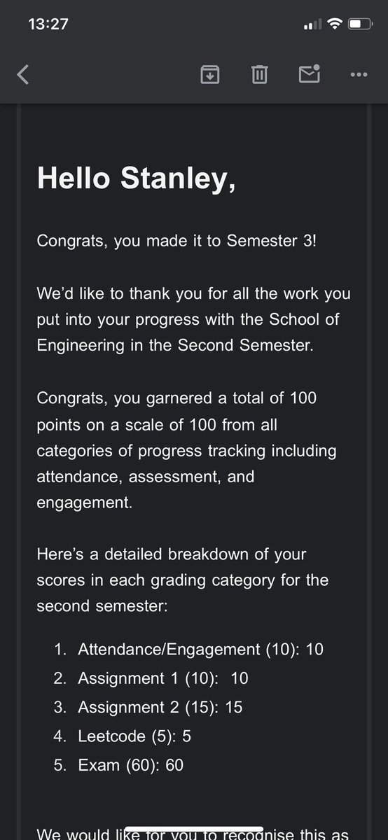 I feel exited to be on a 💯. Still learning 😀 Second semester was great. Let’s make the final dance greater. 🚀 @AltSchoolAfrica