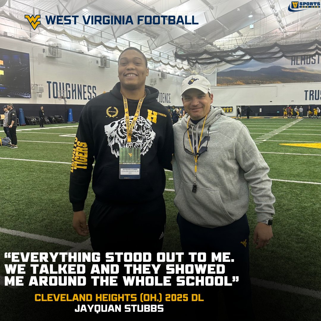 Interview: gowvu.us/ykb 2025 DL Jayquan Stubbs sets an official visit to #WVU and discusses his visit to Morgantown last month. #HailWV