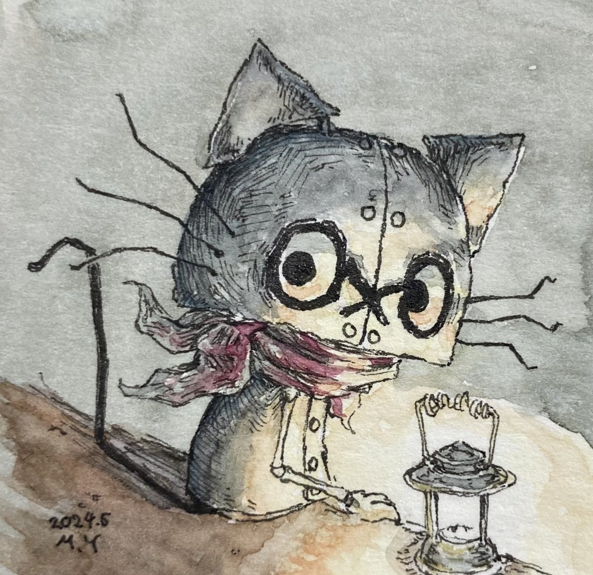 「ネコ#ペン画#水彩画 」|Masahiro Yamamotoのイラスト