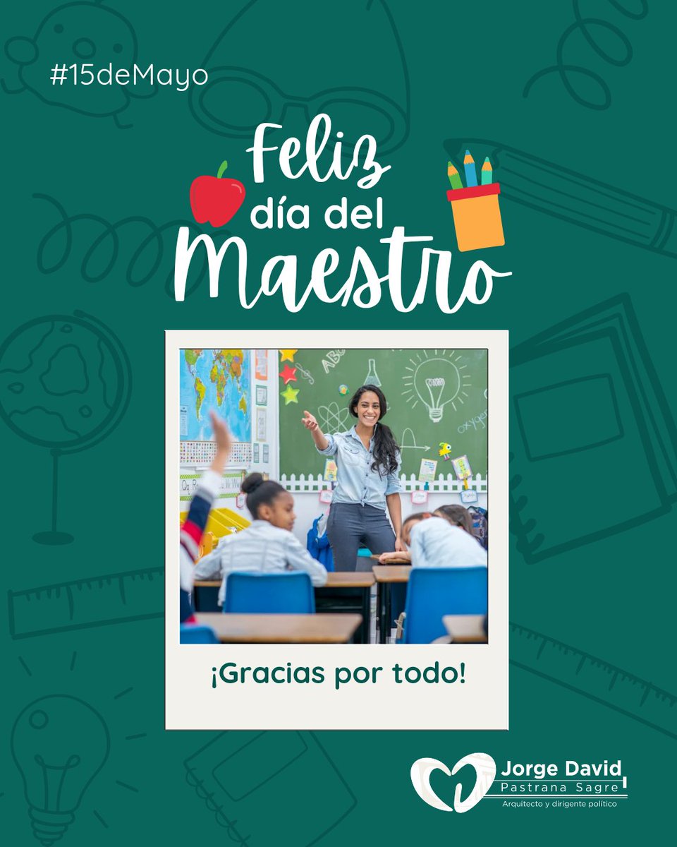 ¡Feliz Día del Maestro! Hoy celebramos a quienes dedican su vida a enseñar, inspirar y guiar a las futuras generaciones. Gracias por su paciencia, dedicación y pasión por la educación. Su labor no solo transforma vidas, sino que construye un futuro mejor para todos.