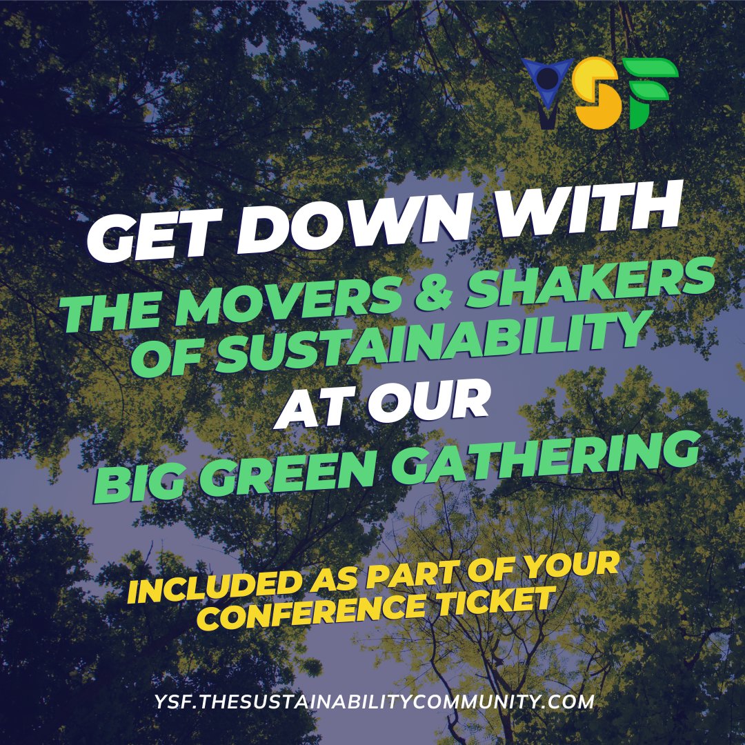 🤝 Get your network on!

The Big Green Gathering will take place from 5pm-7pm on day two of our sustainability conference. Entry included via your conference ticket. 🙌  Stay tuned for exciting day one networking announcements! 🤐 🤗
 bit.ly/3uglmRS

#GreenCommunity