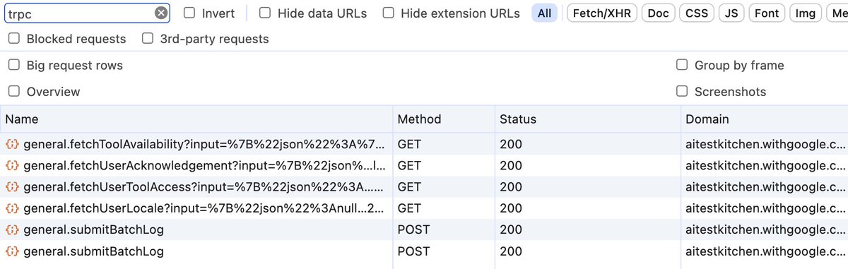 trpcio's tweet image. google using trpc at aitestkitchen.withgoogle.com 👀