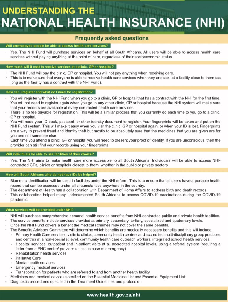 [READ]: Understanding the National Health Insurance (NHI)

#NHIBill 🩺
#LeaveNoOneBehind 🇿🇦