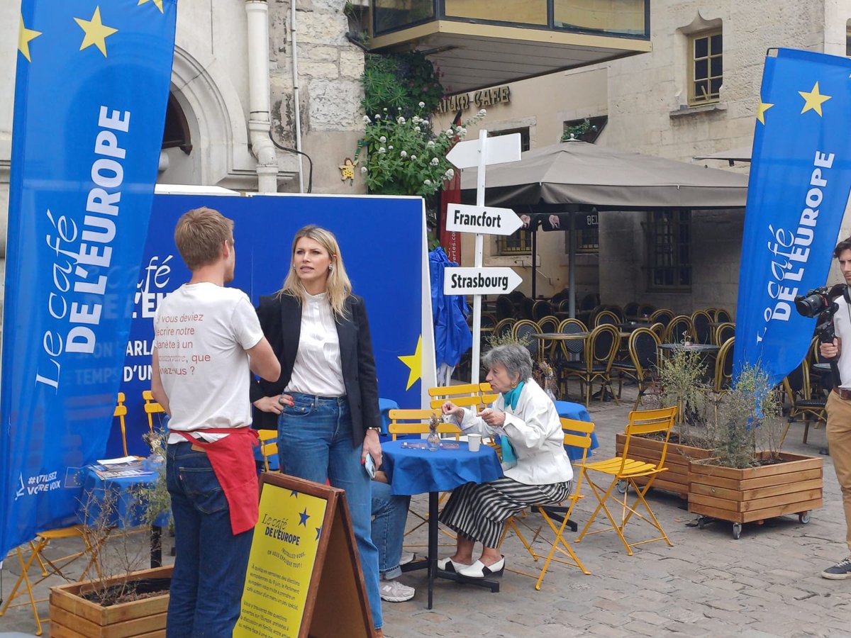 @dijon fête l'Europe ! @europebfc et les nombreux partenaires du Printemps de l'Europe vont à la rencontre des Dijonnais 📣🇪🇺 En présence du @Europarl_FR 🔽 le 9 juin = on vote !