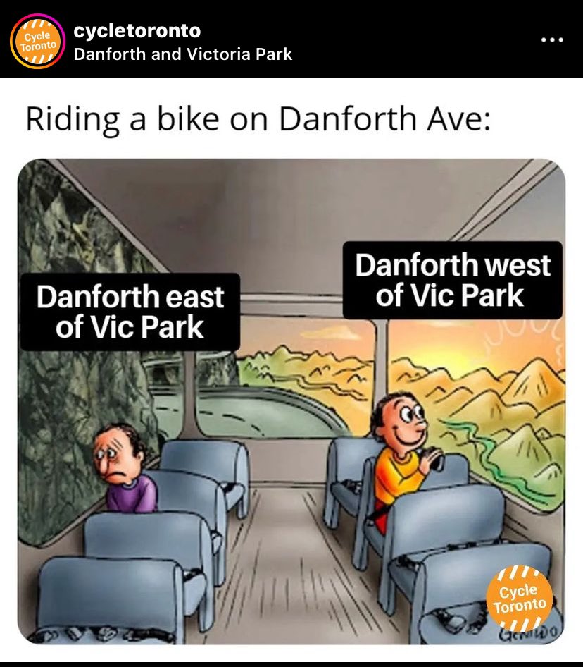 BicycleMayorTO's tweet image. “Folks in Scarborough are still waiting for an official public consultation about how Danforth can be reimagined”
- @CycleToronto 

I’m sure the @tdndp’s elected municipal representative will be a vocal advocate for @DanKing4All as they were for #DestinationDanforth  

#BikeTO