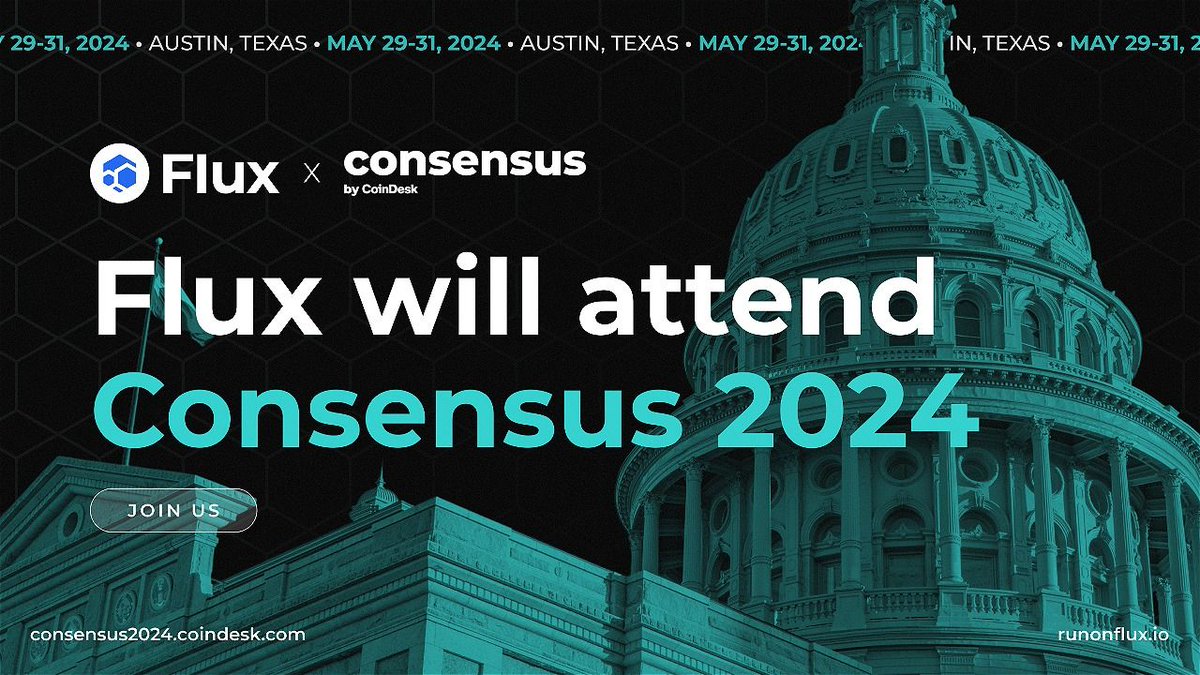 Flux I Decentralized Cloud (@runonflux) on Twitter photo Join the Flux team at <a href="/consensus2024/">Consensus2024</a> on May 29 - 31, 2024! 🙌
This is an excellent chance to connect with our co-founder <a href="/dak_flux/">Daniel Keller</a>, CBO <a href="/Jefke_ST/">Jefke</a>, and others at one of the largest #cryptocurrency conventions! #Consensus2024 Join the Flux team at <a href="/consensus2024/">Consensus2024</a> on May 29 - 31, 2024! 🙌
This is an excellent chance to connect with our co-founder <a href="/dak_flux/">Daniel Keller</a>, CBO <a href="/Jefke_ST/">Jefke</a>, and others at one of the largest #cryptocurrency conventions! #Consensus2024