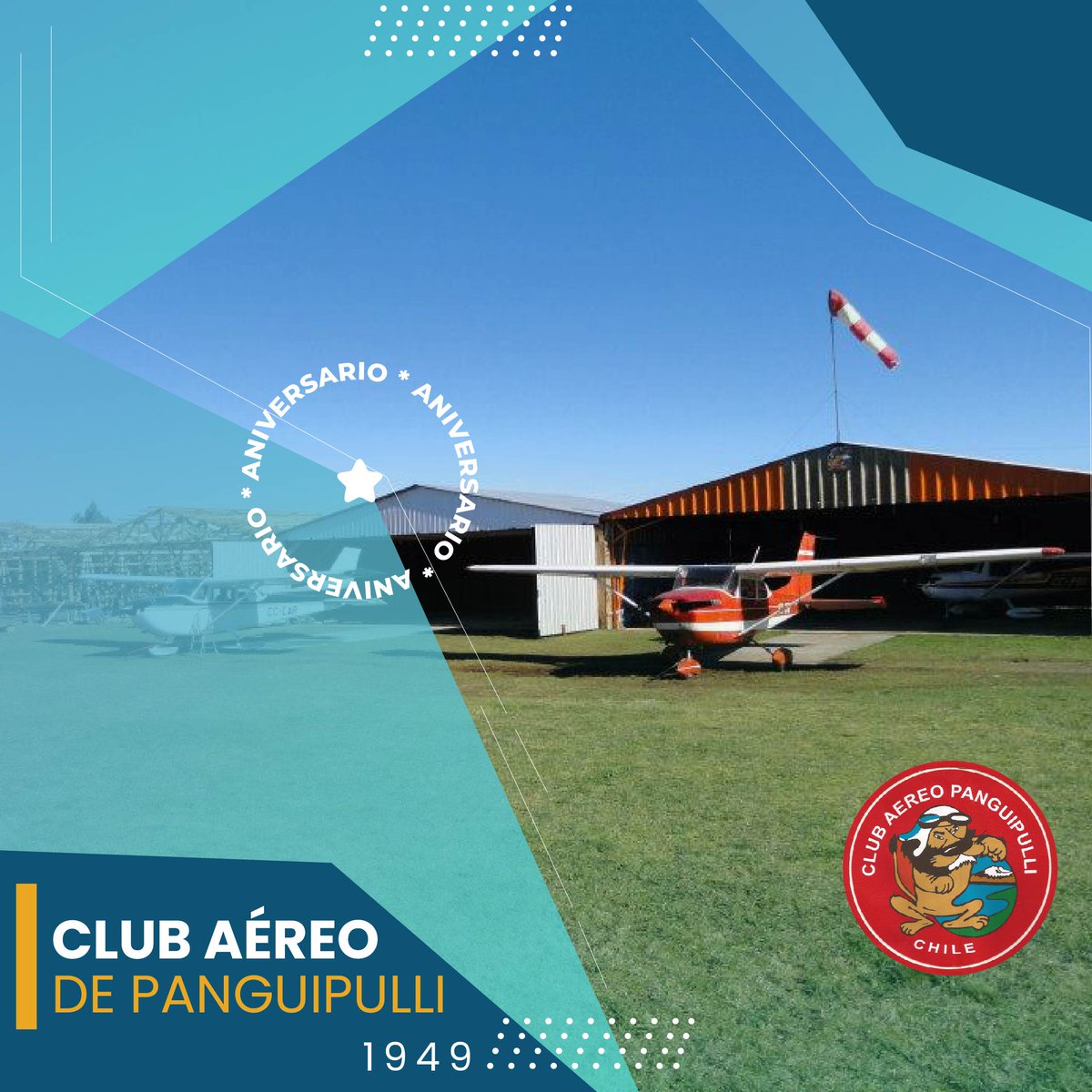 #DatosDGAC Saludamos al Club Aéreo de #Panguipulli en su nuevo aniversario. Juntos hacemos la Aeronáutica Nacional @DGACChile #RedAeroportuaria