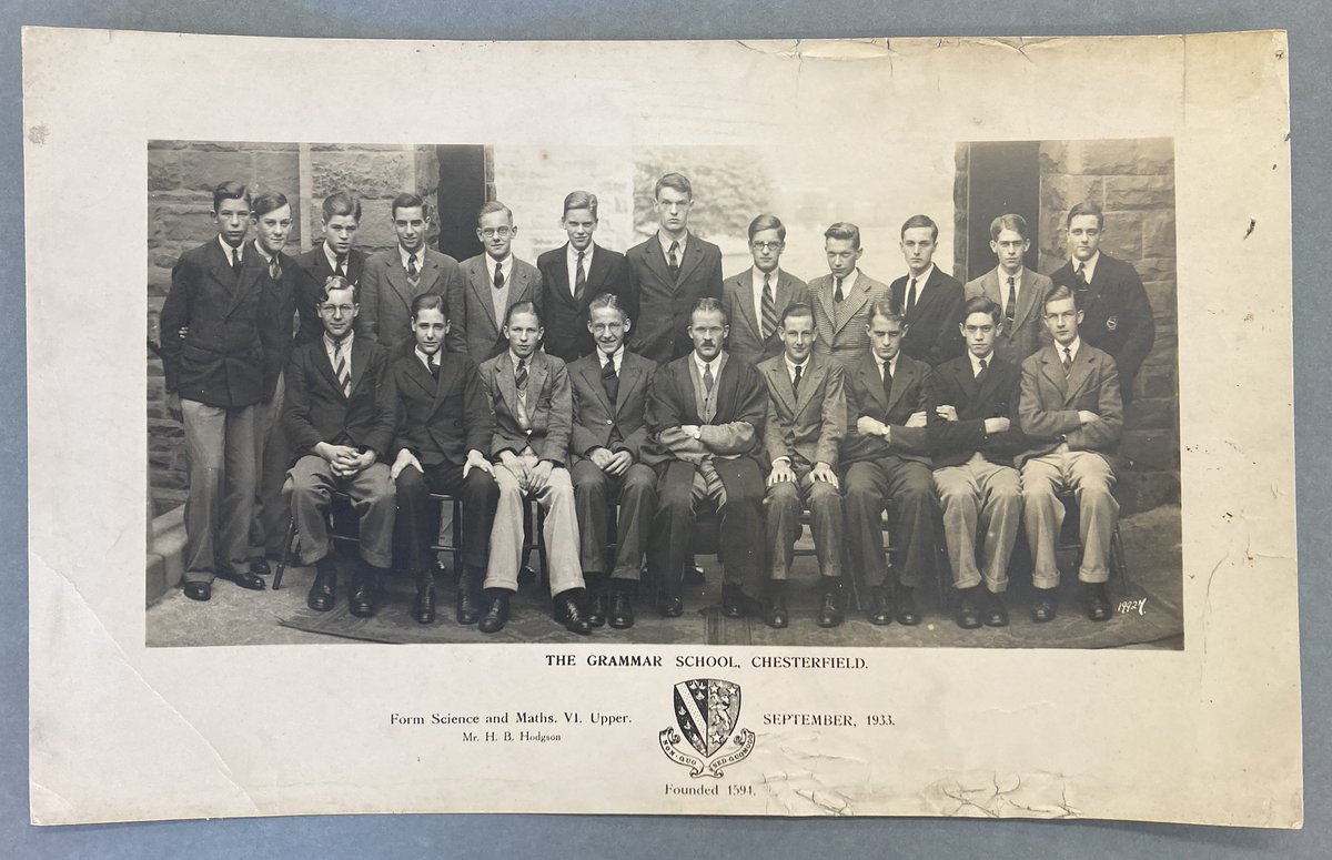 Here is the Sixth Form Science and Maths Group from Chesterfield Grammar School in September 1933, looking suitably serious for their subject matter. If you know who any of the pupils in the image are, do let us know. #EYAScience