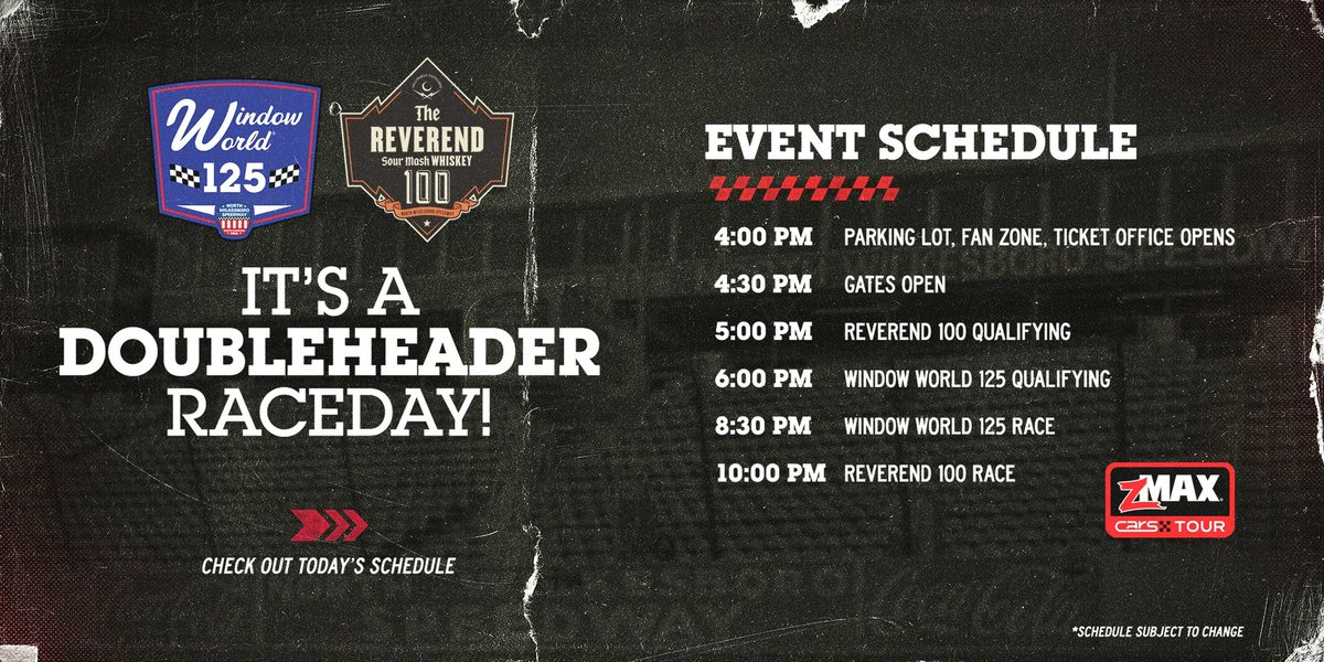 Double the action. Double the fun. 🤩

SCHEDULE 📆: bit.ly/ASRSchedule

#Reverend100 | #WindowWorld125