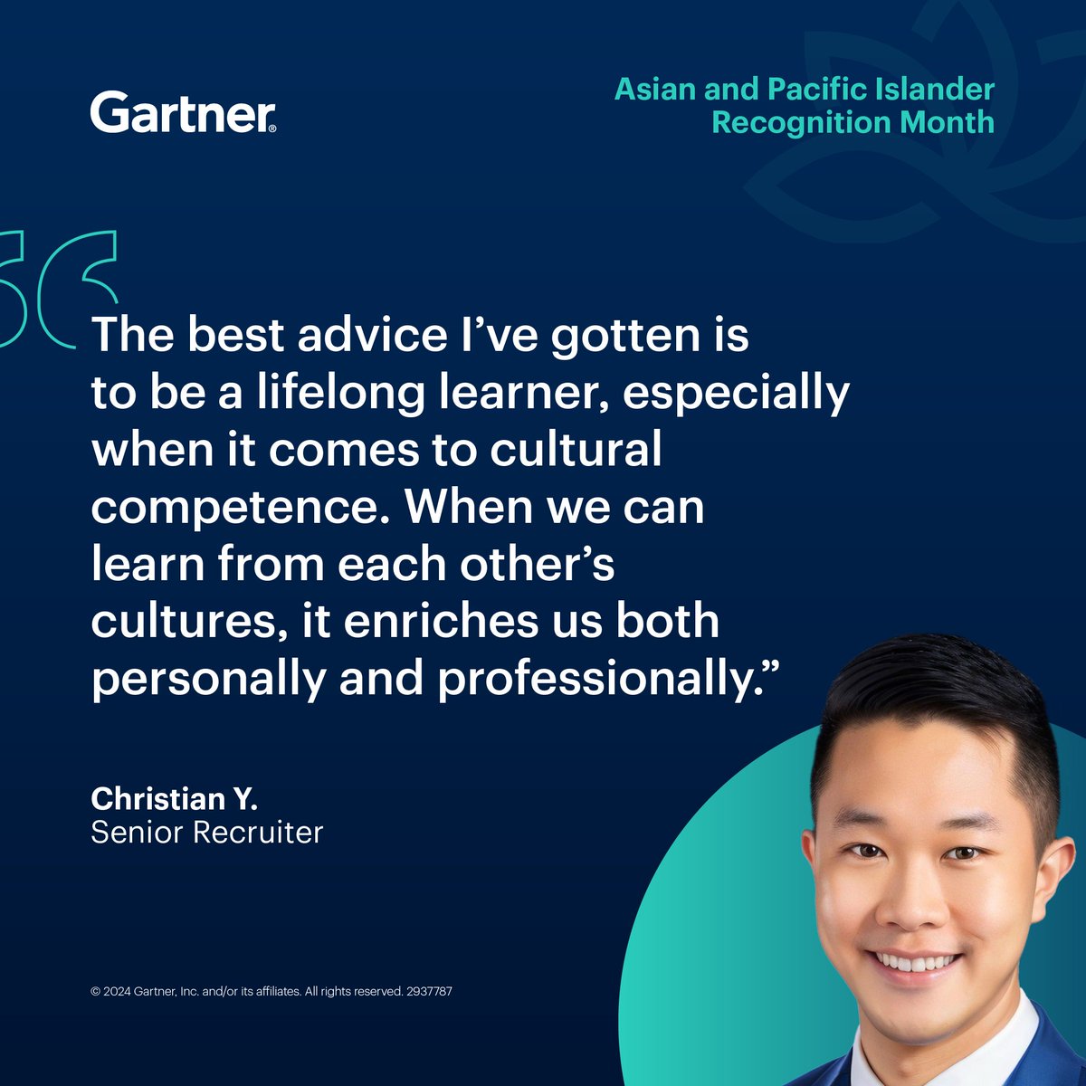 In recognition of Asian and Pacific Islander Recognition Month, we asked our associates to share how they show up authentically at work.

Read what Christian Y., Sr. Recruiter, had to say and learn more: gtnr.it/3wlYe5F

#LifeAtGartner #Inclusion