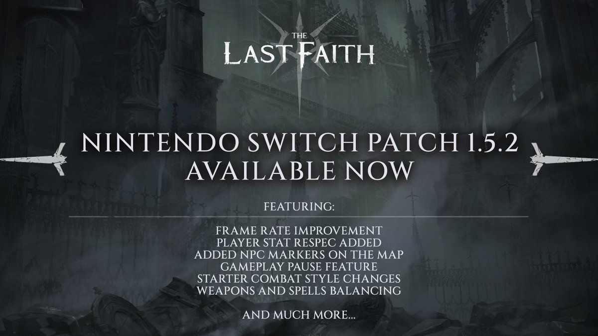 Console Patch 1.5.2 is now available on Nintendo Switch.

The enhancements from the PC version are present in the Switch version of the game, along with performance improvements

Detailed changelog 👇
⚫store.steampowered.com/news/app/12746… 
⚫store.steampowered.com/news/app/12746…