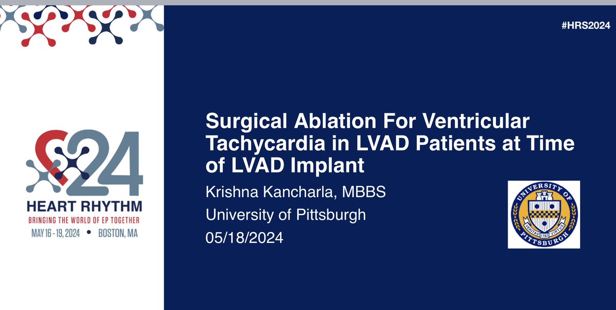 Please join me on Friday @HRS2024 @EPeeps_Bot @PittCardiology @EPatPitt for Surgical ablation of VT during LVAD.