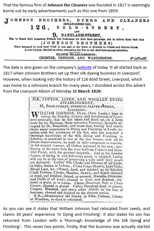 Next research blog to finalise.... 'Johnsons the Cleaners' #LiverpoolHistory