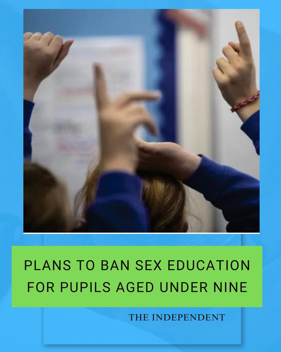 The UK plans to ban sex education for pupils under nine, imposing age limits for the first time. Discover more about this significant change in today’s @Independent 

magzter.com/GB/ESI-Media/T…

#Education #SexEducation #PolicyChange #TheIndependent