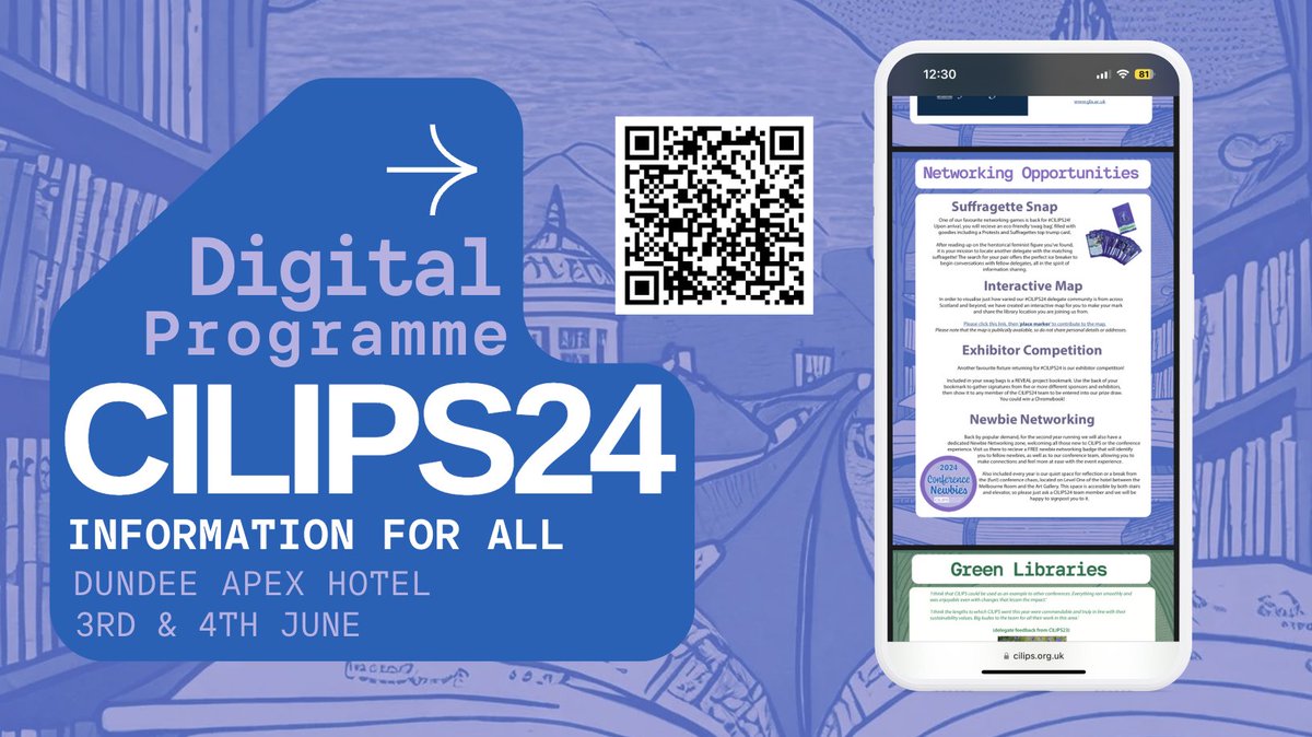 Our digital only programme is now live on the #CILIPS24 webpage! ✍️🤳 Our biggest programme yet offers exclusive deals, all of our networking opportunities, a green libraries highlight and more! Have a look now to see our #CILIPS24 timetable and more: cilips.org.uk/cilips24