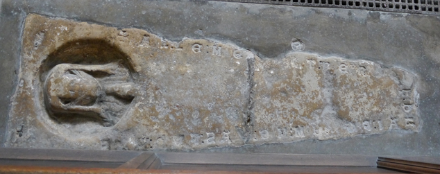 At Stow church, Lincs, watch out for this semi-effigial slab of a lady with an inscription in indents of Lombardic letters to 'Emma wife of Fulk'.