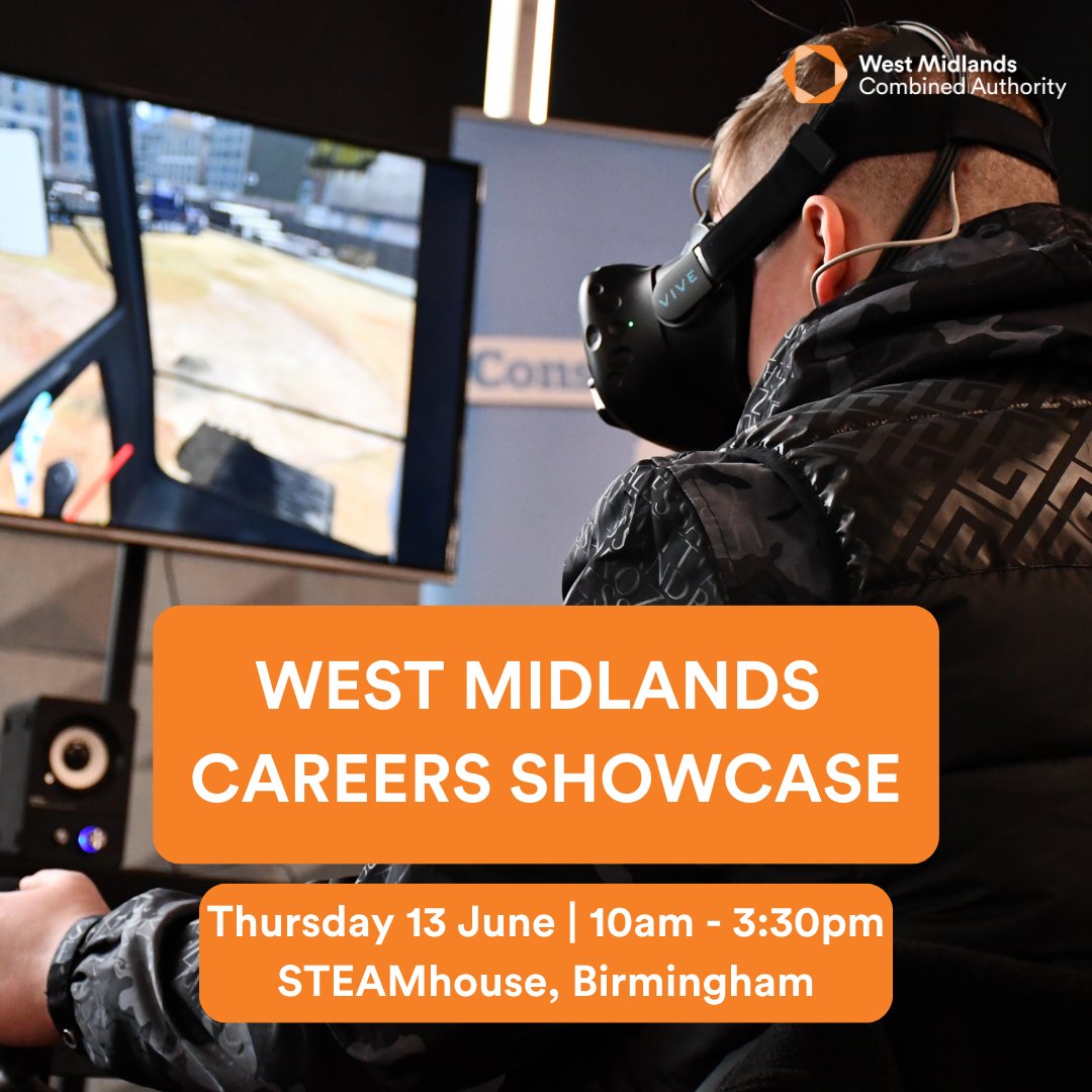 Unlock your potential at the West Midlands Careers Showcase! Don't miss out! Book your place now: eventbrite.co.uk/e/wmca-careers… #WMCA #CareersShowcase #CareerOpportunities @WestMids_CA @SolihullCouncil @Netcom_Training @CTRG_Skills @BMetC