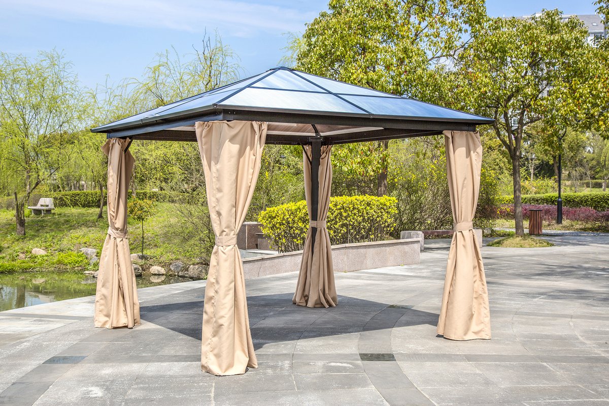 Create the Perfect Outdoor Living Space with the Aspen Gazebo with taupe curtains
Was  £1195
Now £650
SAVE 46% Off!
alfrescogardenfurniture.co.uk/.../aspen.../
🤎FREE DELIVERY within 5-7 Days

#gazebo
#gardenrooms
#GardenersWorld