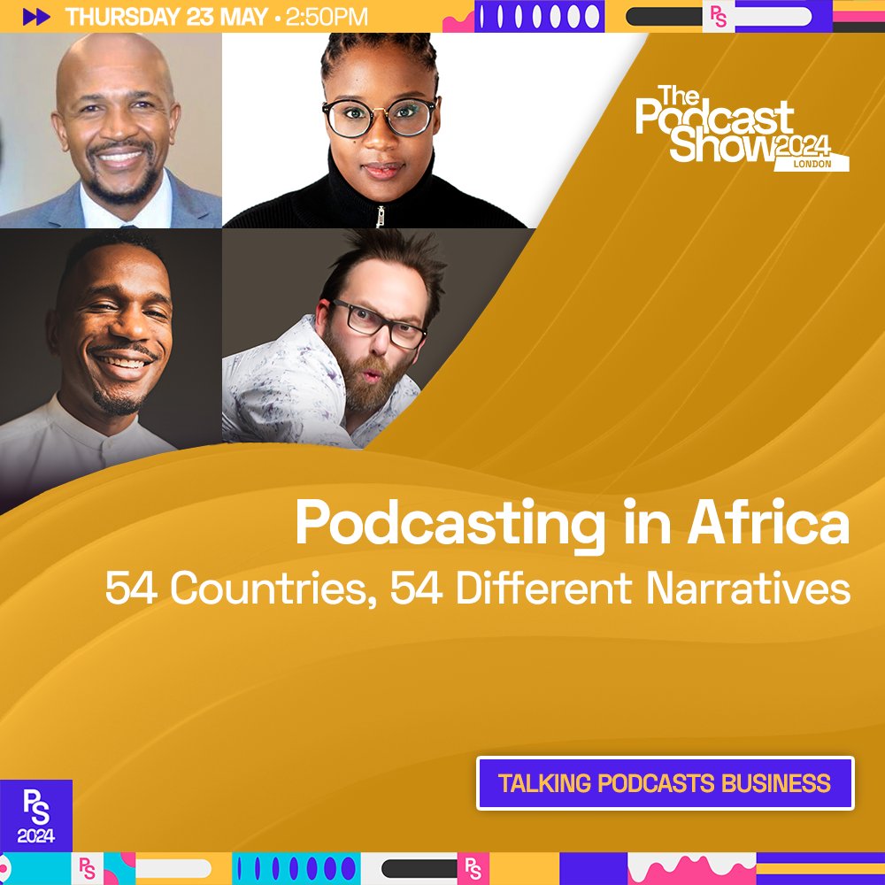 💬 𝙋𝙤𝙙𝙘𝙖𝙨𝙩𝙞𝙣𝙜 𝙞𝙣 𝘼𝙛𝙧𝙞𝙘𝙖 Explore 54 countries and 54 narratives. Kevin Y . Brown | @afripods Selly Thiam | AQ Studios @JonSavagerocks | Africa Podcast Network Bernard Masoka | Sound And Sounds Media 🌍🎙️▶️ 👉 23rd May | 2:50PM 📍 #PodShowLDN