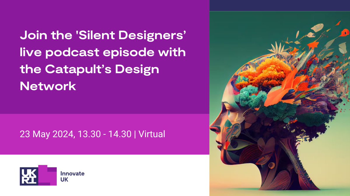 🎙️Don't miss out on the @InnovateUK #SilentDesigners live podcast finale with the Catapult’s Design Network! Explore the power of #design & gain practical strategies to innovate your business. Register now and pose questions directly to our expert panel: iuk.ktn-uk.org/events/silent-…