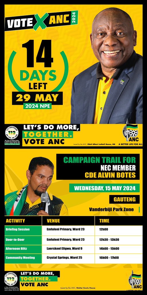 #PutSouthAfricatowork @MYANC #ANCAtWork #Door-to-Door-to-Door @MbalulaFikile @sompisi_g @ANCGP @AncGauteng @ANCSedibeng1912