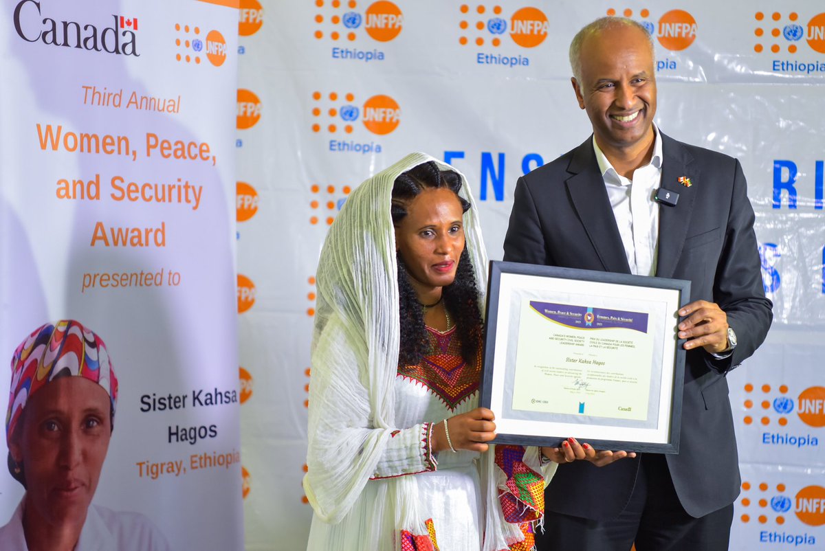 Honored to present Canada’s 2023 Women Peace and Security award to Sister Kahsa Hagos. Sister Kahsa’s incredibly courageous work to provide survivors of gender-based violence with medical support is a powerful testament to the resilience of women in the face of adversity.