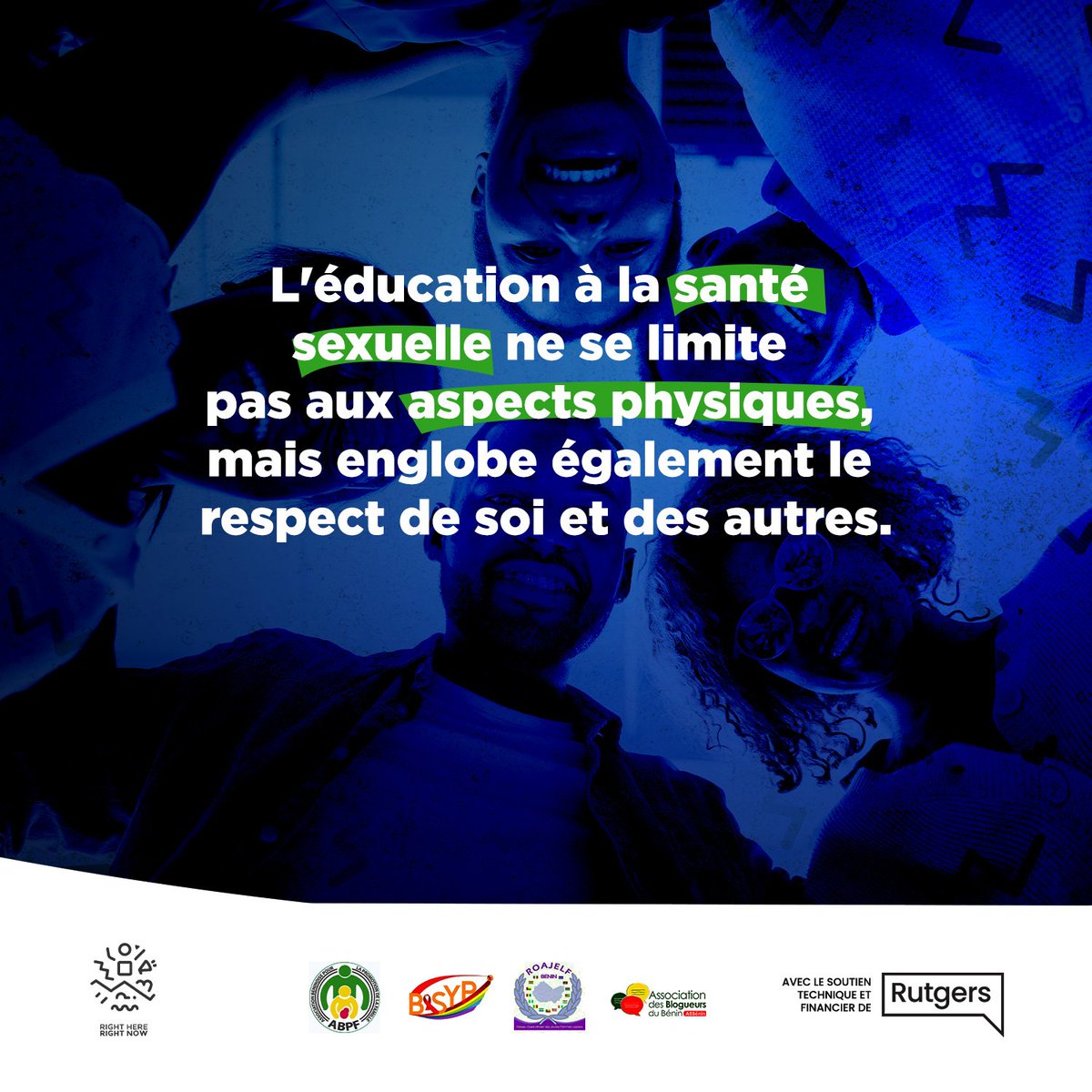 La santé sexuelle va bien au-delà du physique. C'est aussi une question de respect de soi et des autres. 

#icietmaintenant
#rhrn2benin